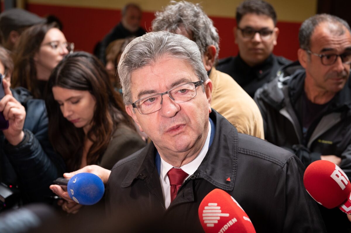 Marseille,,france, ,24,april,2022:,jean Luc,melenchon,answers,to