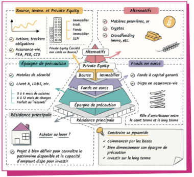 patrimoine, investissement, placement, épargne, immobilier, private Equity, pyramide, Bourse, actif, sécurité, fonds, immobilier