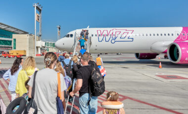 Yerevan,,armenia, ,august,30,2022:,boarding,a,wizz,air