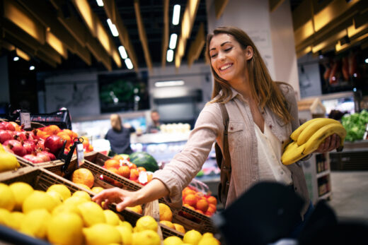 Female,buying,food,at,supermarket.,grocery,store,shopping.