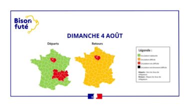 Prevision, Circulation, Bison Futé, Dimanche 4 Aout 2024, trafic routier