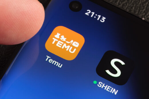 Temu,and,shein,apps,seen,on,the,screen,of,smartphone.