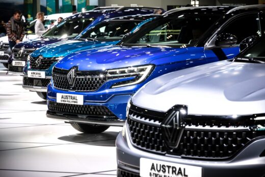 Renault,car,line Up,at,the,brussels,autosalon,european,motor,show.