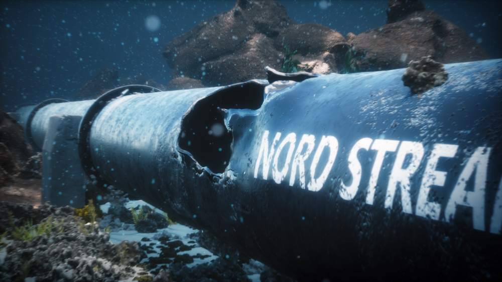 Illustration 3D de l'explosion du gazoduc Nord Stream 2 sous l'eau de la mer Baltique. Gazoducs Nord Stream : les fuites de méthane largement sous-estimées